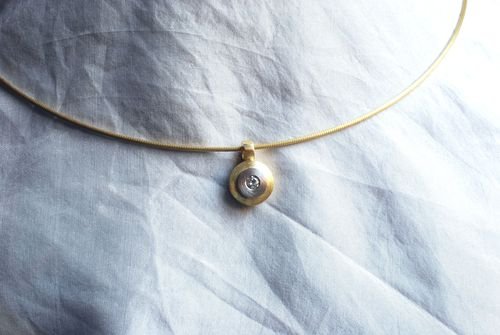 Brillant-Anhänger in 585/- Gelb-, Weißgold